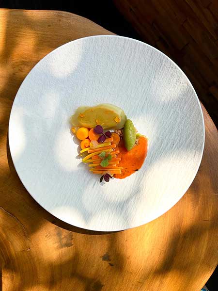 Déjeuner dans les vergers avec les Roselières restaurant gastronomique proche de Royan